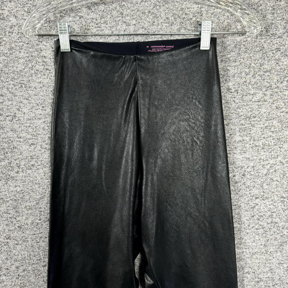 Commando Women's Size Medium Solid Black Faux Lea… - image 3